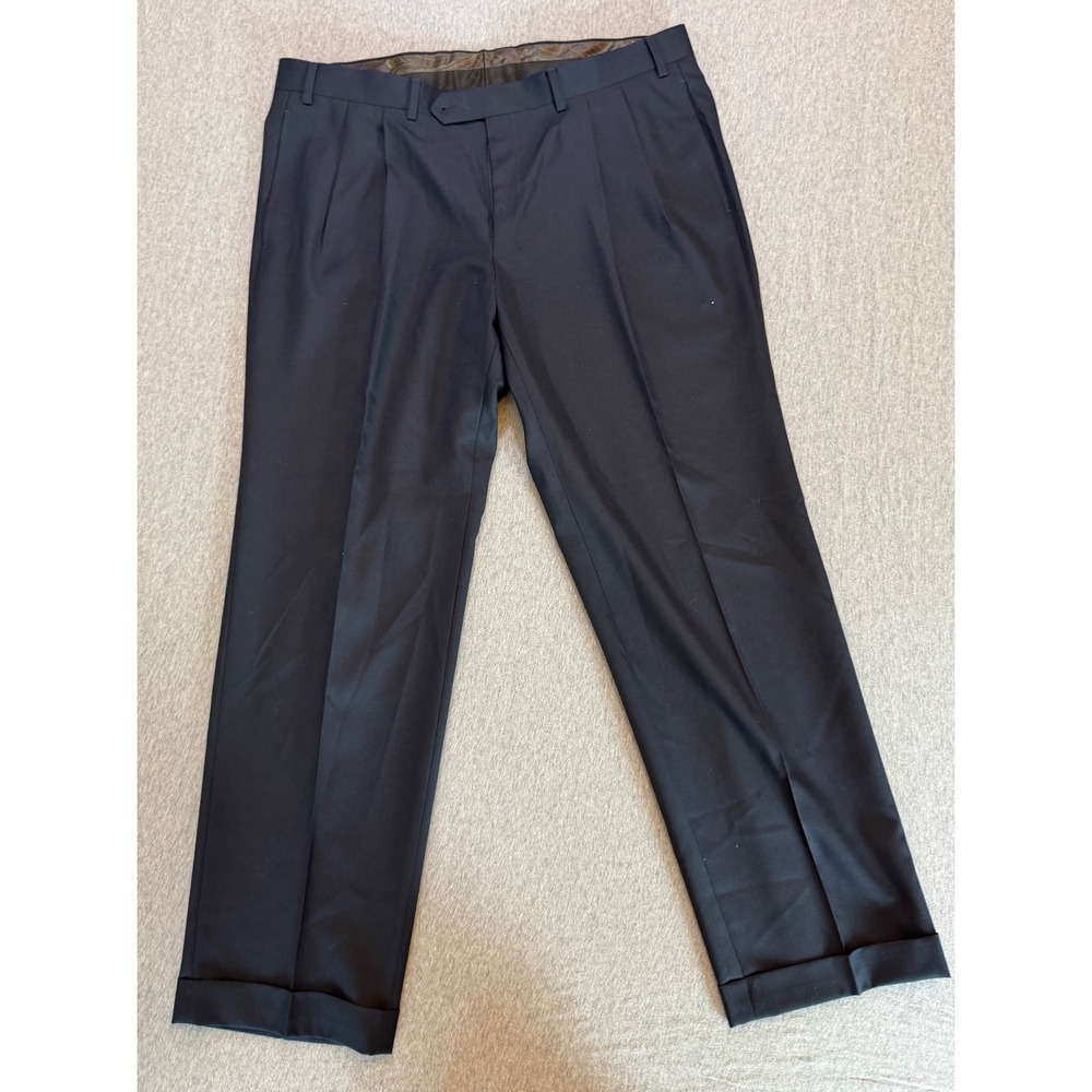 Lauren Ralph Lauren Mens Navy Blue Pleated Cuffed Dress Pants 38W x 30L